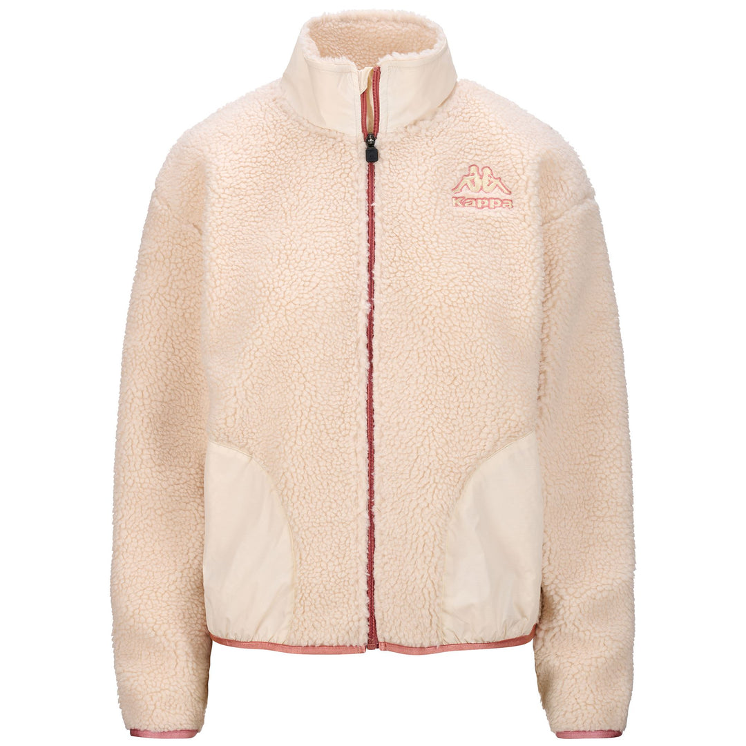 Fleece Woman LOGO FELAX Jacket WHITE WHISPER - PINK CINDER Photo (jpg Rgb)			