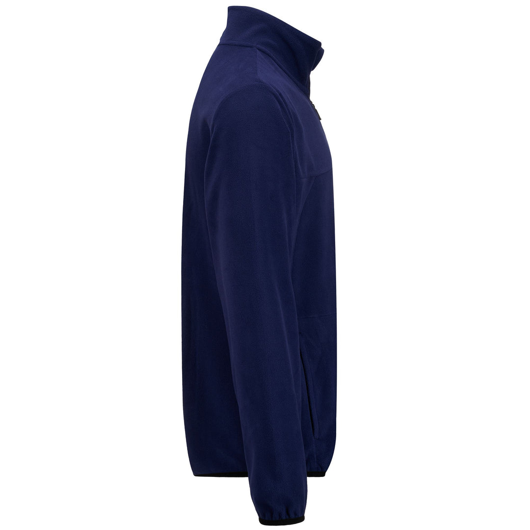 Fleece Man LOGO SAUSTE SLIM Jumper BLUE MARITIME Dressed Front (jpg Rgb)	