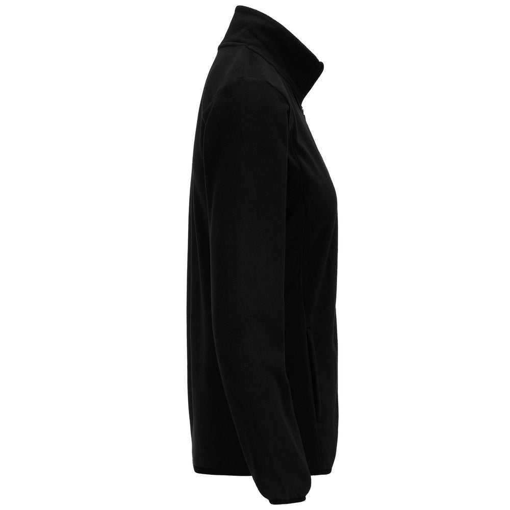 Fleece Woman LOGO SAVAUX SLIM Jacket BLACK Dressed Front (jpg Rgb)	