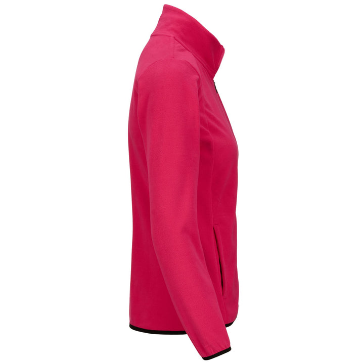 Fleece Woman LOGO SAVAUX SLIM Jacket FUCHSIA BRIGHT ROSE Dressed Front (jpg Rgb)	