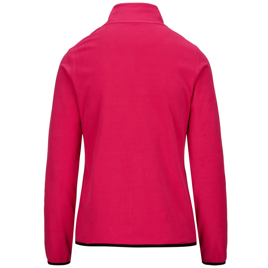 Fleece Woman LOGO SAVAUX SLIM Jacket FUCHSIA BRIGHT ROSE Dressed Side (jpg Rgb)		