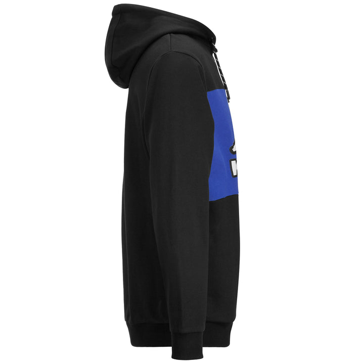 Fleece Man LOGO FERTI Jumper BLACK - BLUE ROYAL Dressed Front (jpg Rgb)	