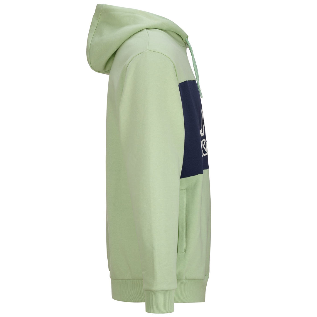 Fleece Man LOGO FERTI Jumper GREEN SAGE - BLUE MARINE Dressed Front (jpg Rgb)	