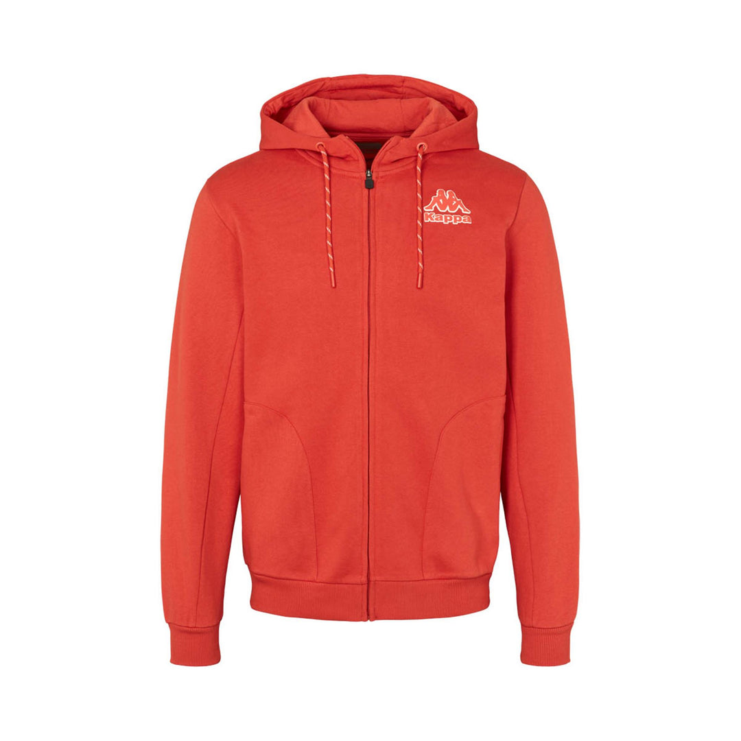 Fleece Man LOGO FIRTI Jacket RED CRETA Dressed Front (jpg Rgb)	