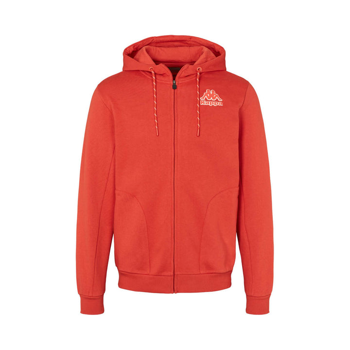 Fleece Man LOGO FIRTI Jacket RED CRETA Dressed Front (jpg Rgb)	