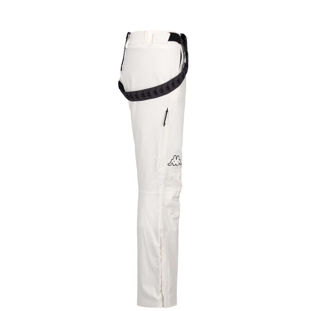 Pants Man 8CENTO 864 Sport Trousers WHITE COCONUT - BLACK Dressed Front (jpg Rgb)	