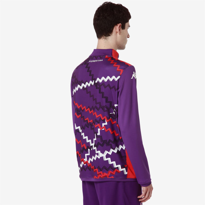 Fleece Man ABLASPRE PRO 8 FIORENTINA Jumper VIOLET INDIGO-RED Detail Double				