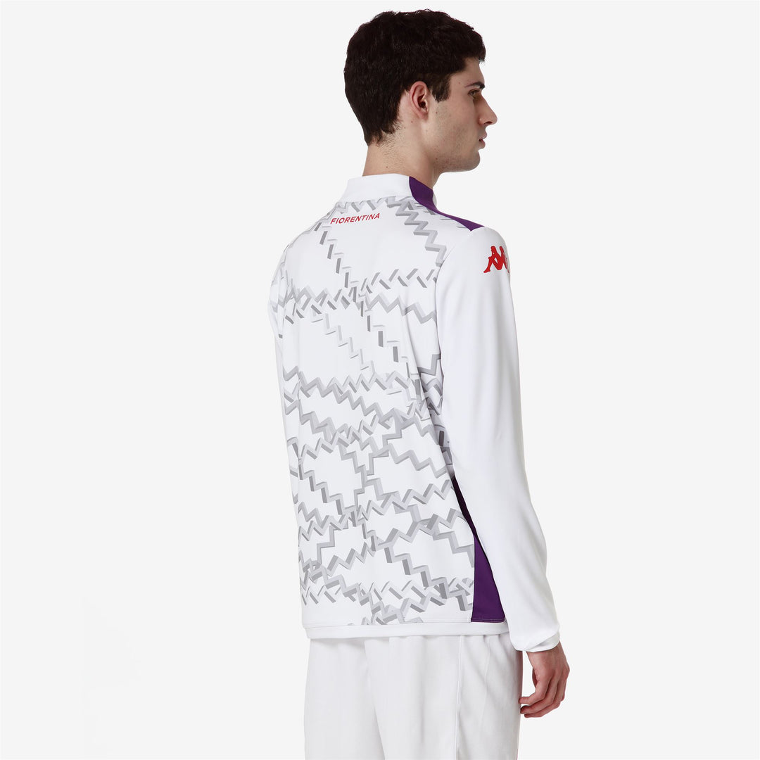 Fleece Man ABLASPRE PRO 8 FIORENTINA Jumper WHITE-VIOLET INDIGO Detail Double				