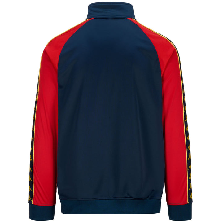 Fleece Man 222 BANDA ANNISTONY SLIM GENOA Jacket BLUE DK-RED-YELLOW GOLD Dressed Side (jpg Rgb)		