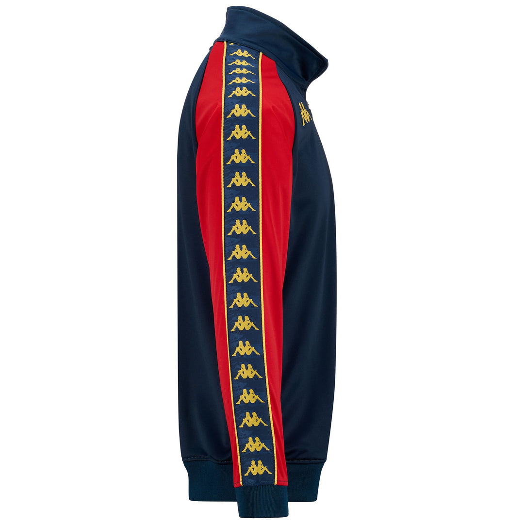 Fleece Man 222 BANDA ANNISTONY SLIM GENOA Jacket BLUE DK-RED-YELLOW GOLD Dressed Front (jpg Rgb)	