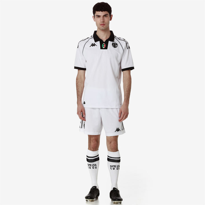 Active Jerseys Man KOMBAT 2025 SPEZIA Shirt WHITE-BLACK Dressed Back (jpg Rgb)		