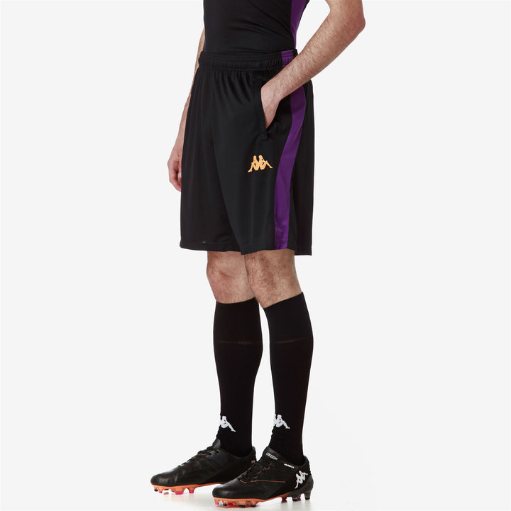 Shorts Man AHORAZIP PRO 8 FIORENTINA Sport Shorts BLACK-VIOLET INDIGO Detail (jpg Rgb)			