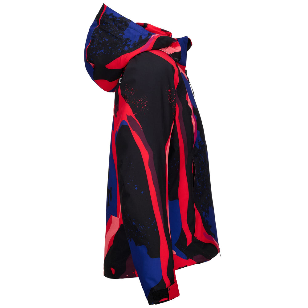 Jackets Woman 8CENTO 810G Mid RED HIBISCUS - BLUE SPECTRUM - BLACK Dressed Front (jpg Rgb)	