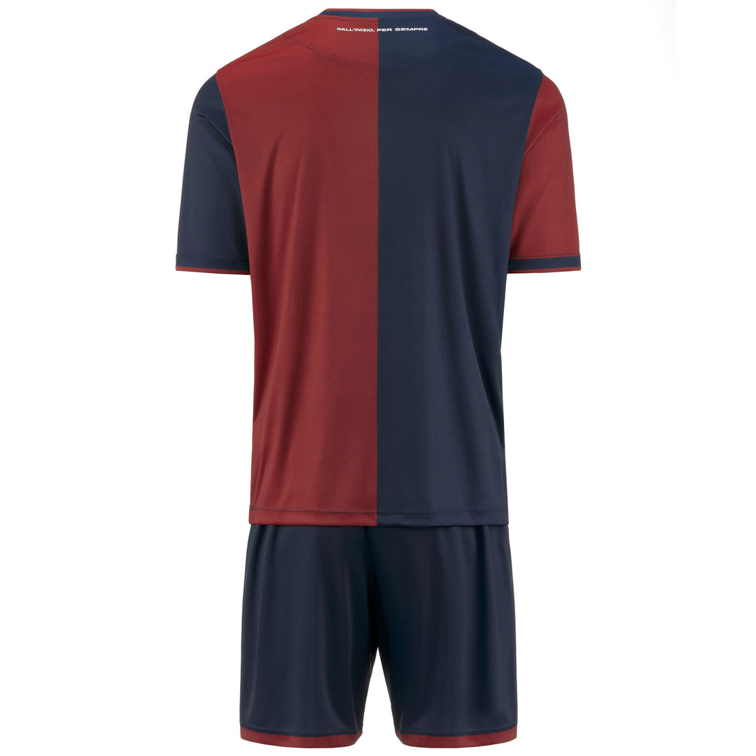 SETS Man KOMBAT KIT 2025 GENOA Shorts / T-Shirt RED DK DAHLIA-BLUE DK Dressed Side (jpg Rgb)		