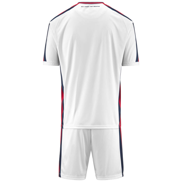 SETS Man KOMBAT KIT 2025 GENOA Shorts / T-Shirt WHITE-RED-BLUE DK Dressed Side (jpg Rgb)		