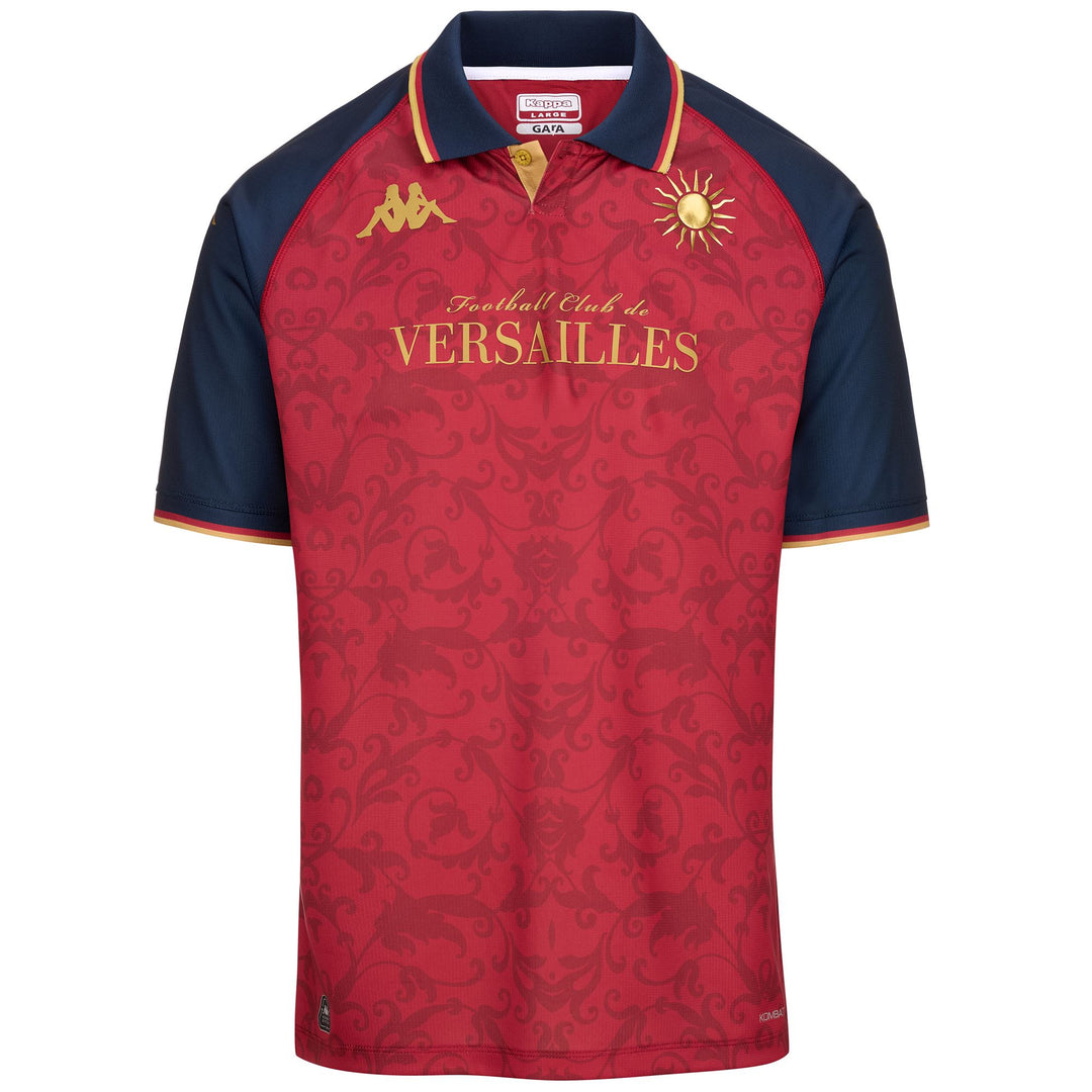 Active Jerseys Man KOMBAT 2025 FC VERSAILLES Shirt RED-BLUE DK-GOLD Photo (jpg Rgb)			