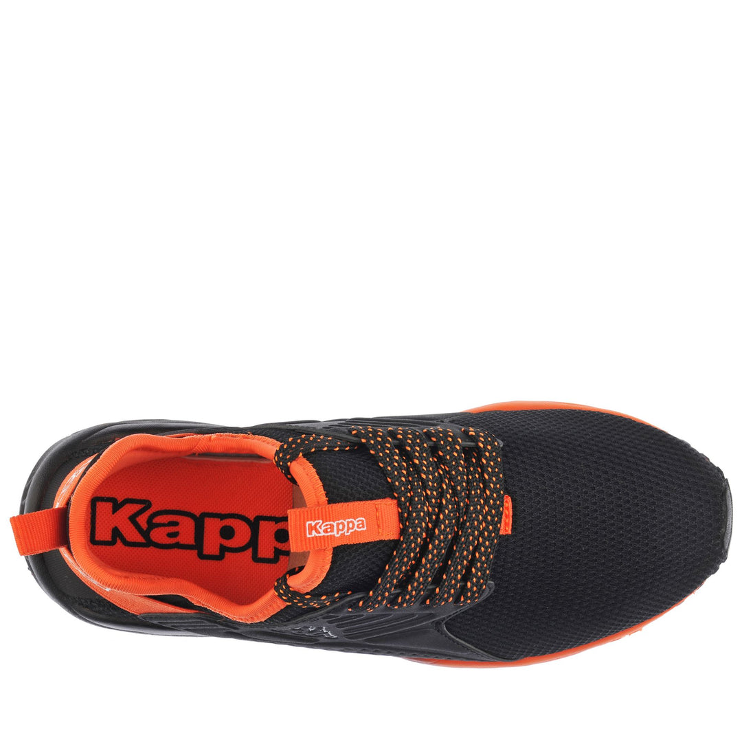 Sneakers Kid unisex LOGO SANPUERTO KID Low Cut BLACK-ORANGE Dressed Back (jpg Rgb)		