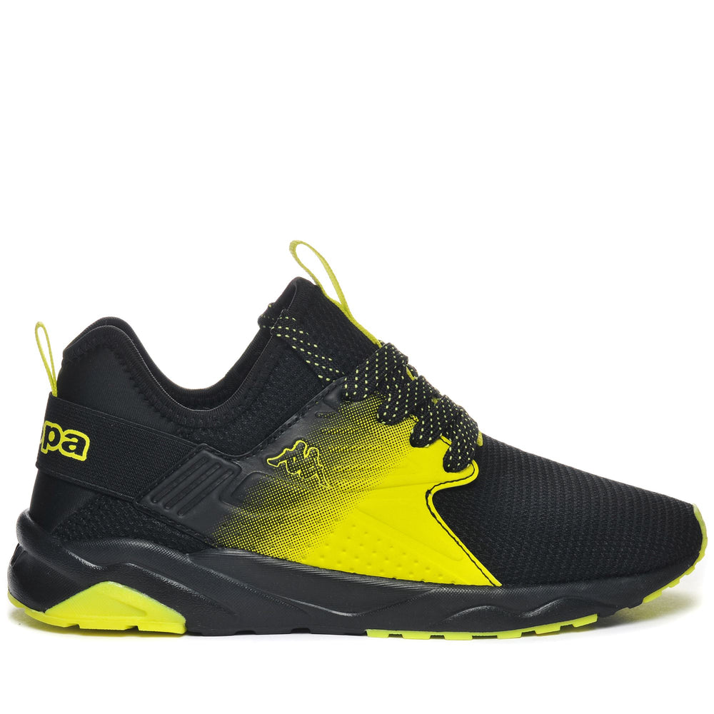 Sneakers Kid unisex LOGO SANPUERTO KID Low Cut BLACK-YELLOW NEON Photo (jpg Rgb)			