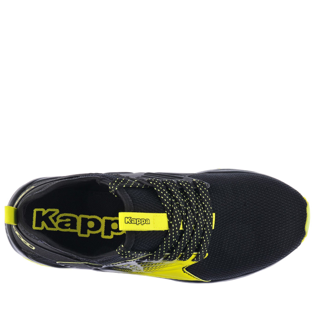 Sneakers Kid unisex LOGO SANPUERTO KID Low Cut BLACK-YELLOW NEON Dressed Back (jpg Rgb)		