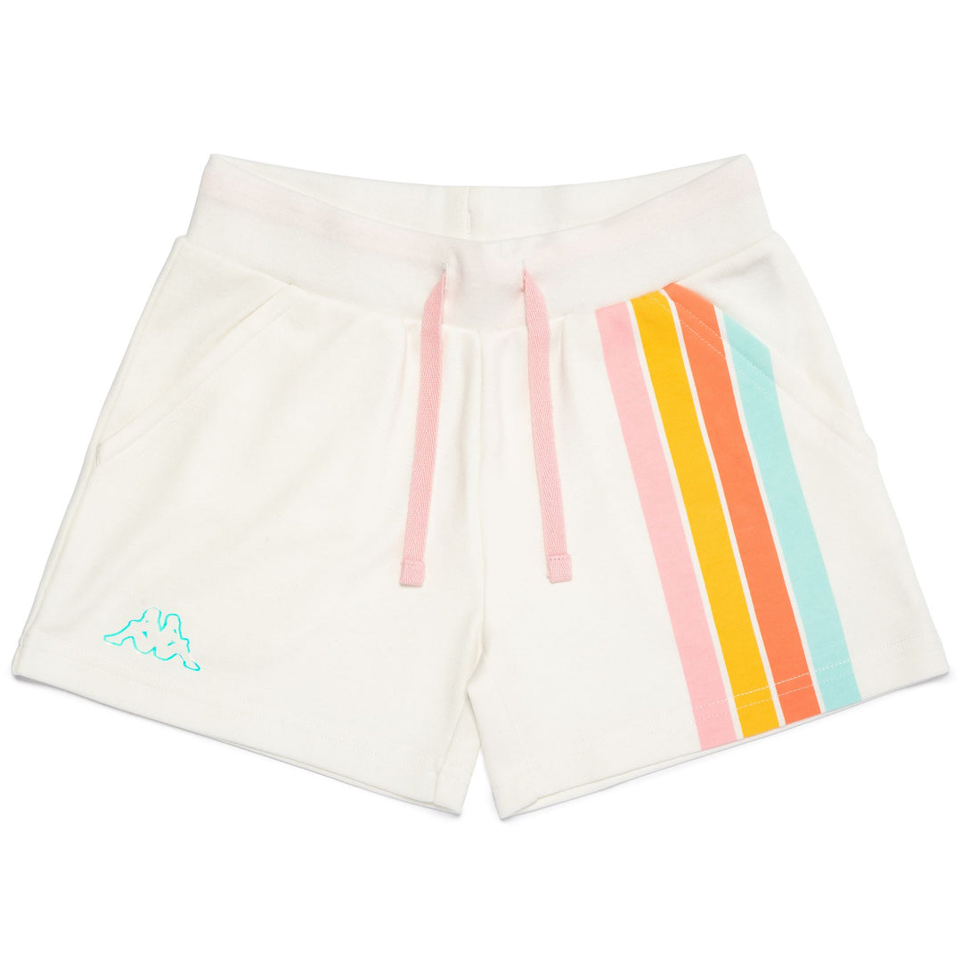 Shorts Girl LOGO QUALINA KID Sport Shorts OFF WHITE MEL Photo (jpg Rgb)			