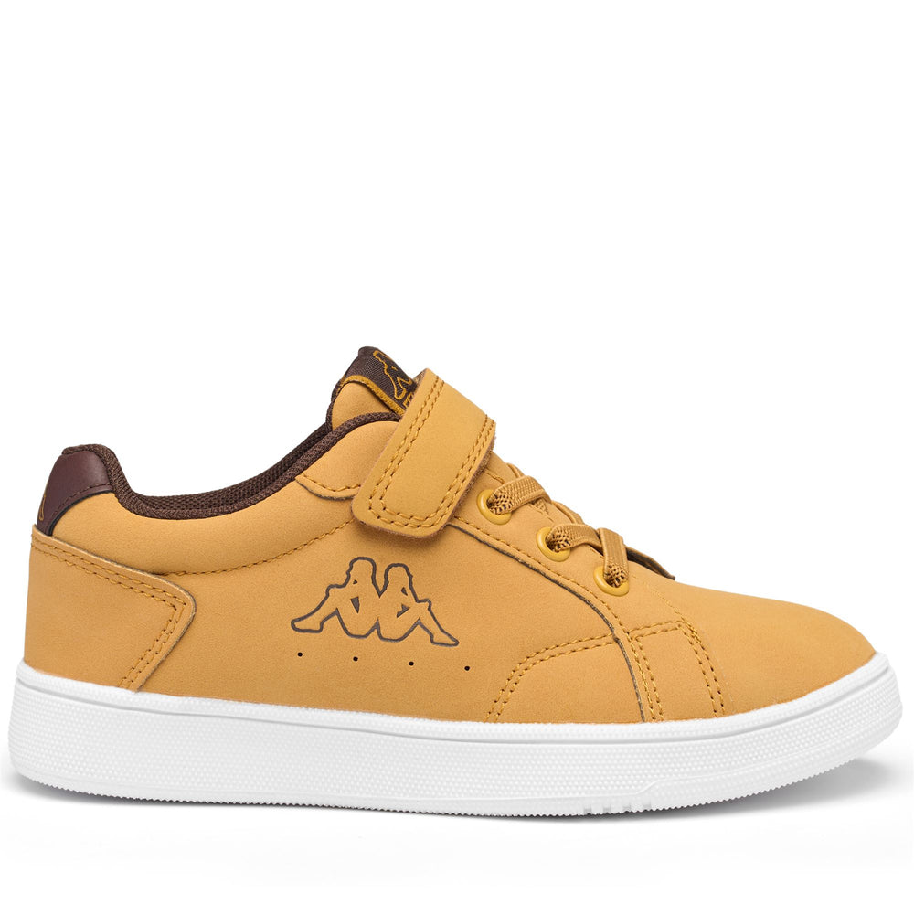 Sneakers Kid unisex LOGO ADENIS 2 EV KID Low Cut YELLOW TAN-BROWN DK-WHITE Photo (jpg Rgb)			