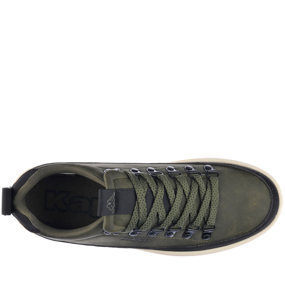 Sneakers Man LOGO LACEDELLI Low Cut GREEN RIFLE - BLACK Dressed Back (jpg Rgb)		