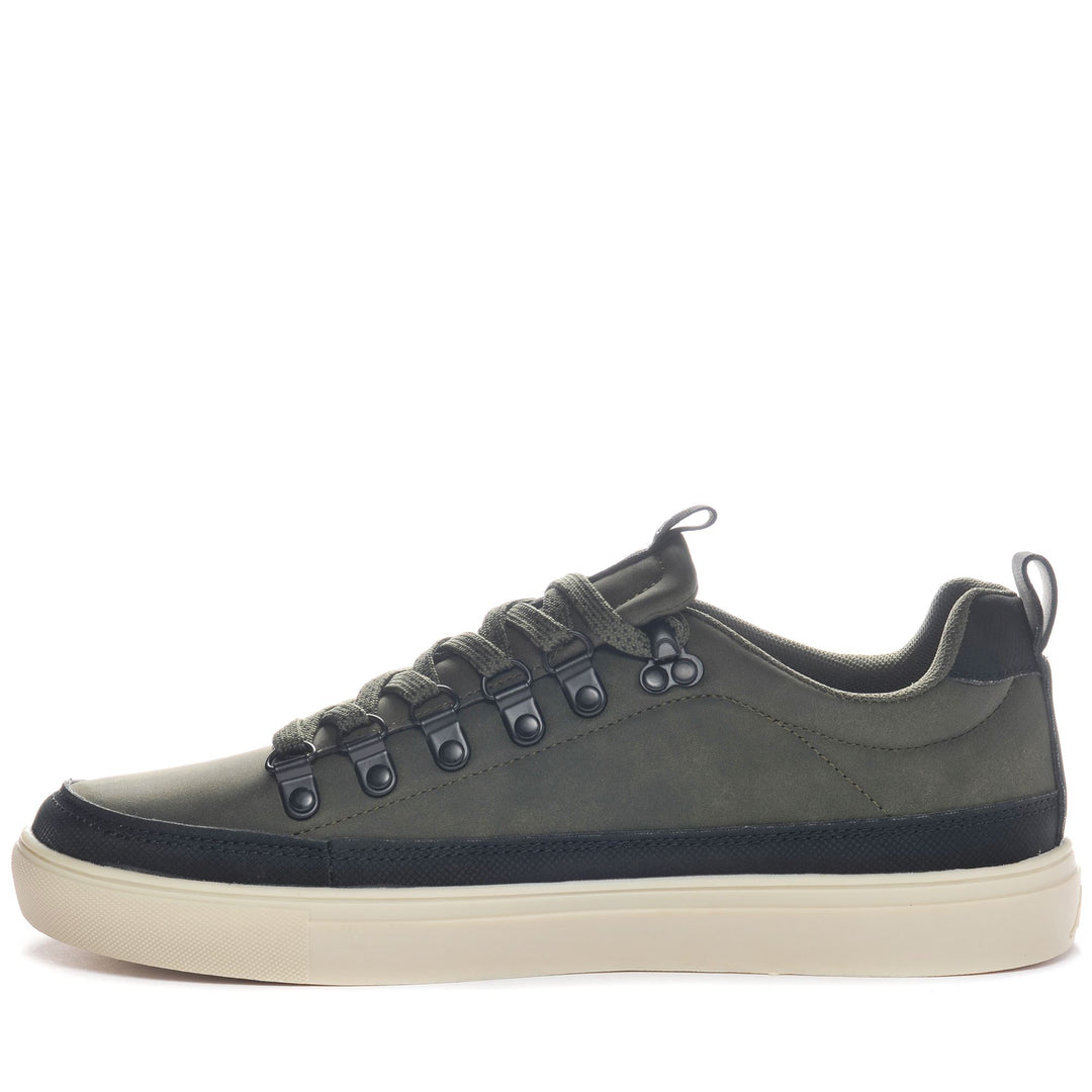 Sneakers Man LOGO LACEDELLI Low Cut GREEN RIFLE - BLACK Dressed Side (jpg Rgb)		