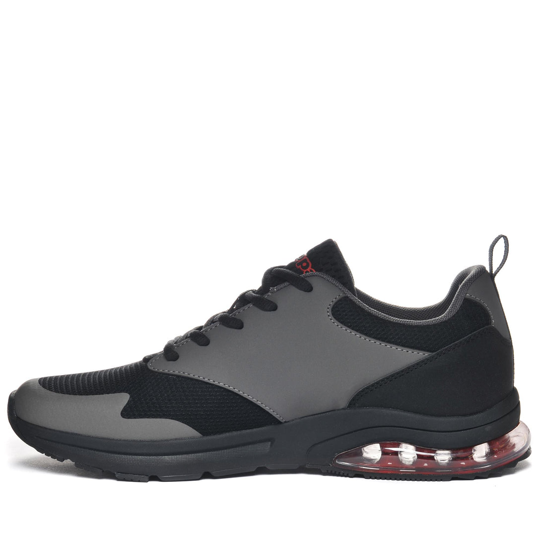 Sneakers Man LOGO MYAGI Low Cut BLACK-GREY DK-RED Dressed Side (jpg Rgb)		