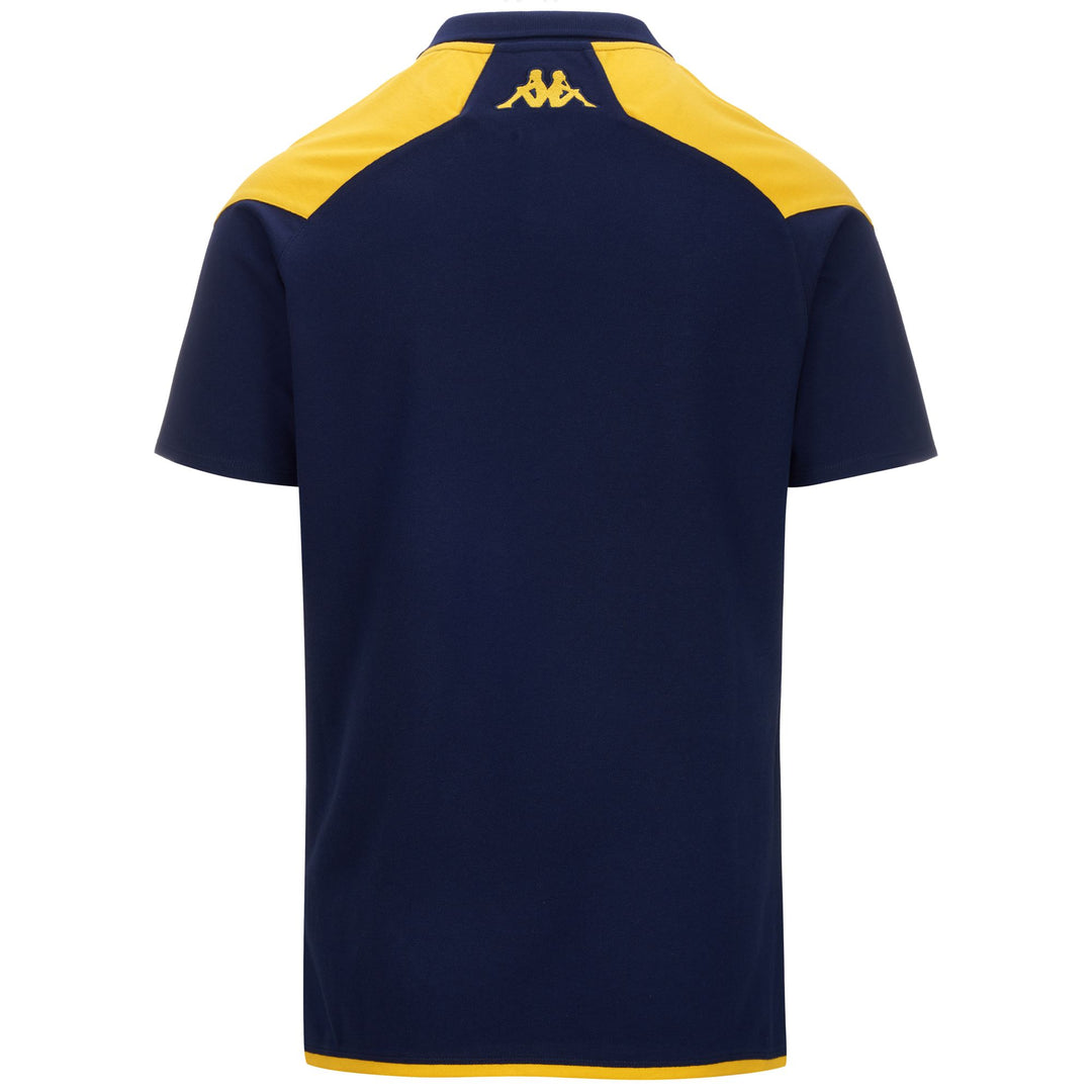 Polo Shirts Man ANGAT 7 DEPORTIVO Polo BLUE MARINE-YELLOW Dressed Side (jpg Rgb)		