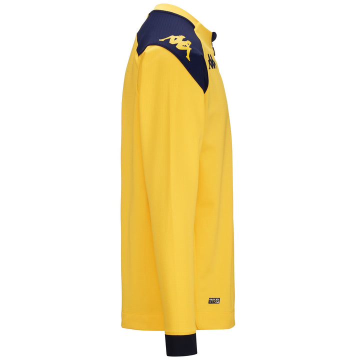 Fleece Man ABLAS PRO 7 DEPORTIVO Jumper YELLOW-BLUE MARINE Dressed Front (jpg Rgb)	