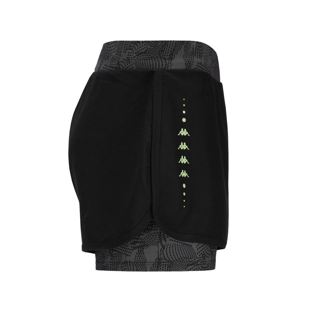 Shorts Woman KOMBAT FEVA Sport Shorts BLACK PURE - GREY BEAUTY - BLACK Dressed Front (jpg Rgb)	