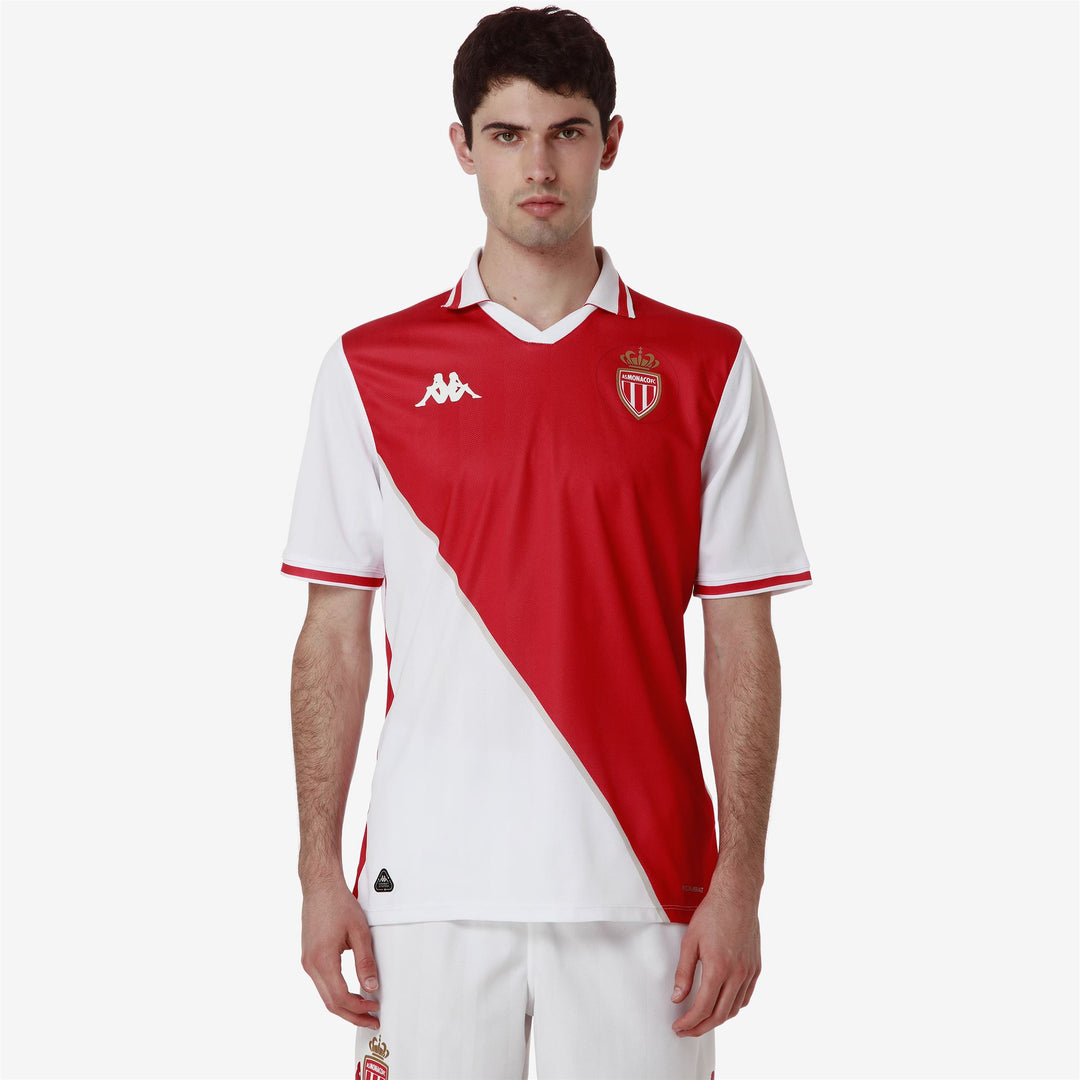 Active Jerseys Man KOMBAT 2025 MONACO Shirt WHITE-RED Detail (jpg Rgb)			