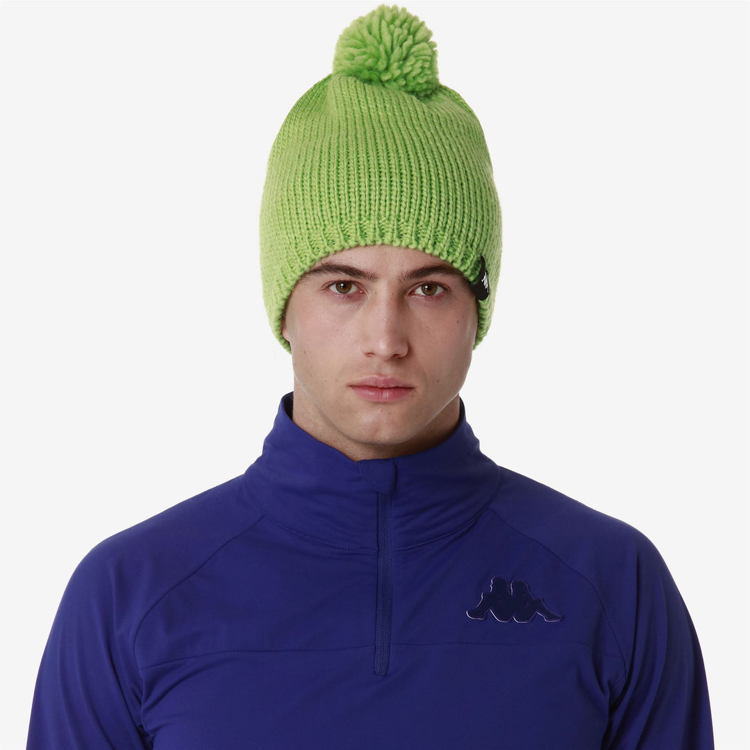 Headwear Unisex FLOCK Hat GREEN GLOWING Detail (jpg Rgb)			