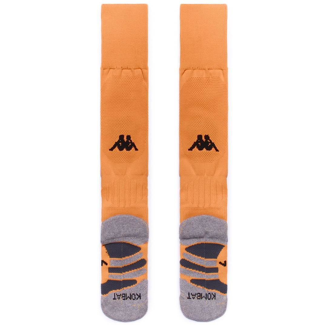 Socks Man KOMBAT SPARK PRO 1PACK GENOA Knee High Sock NEON ORANGE Dressed Side (jpg Rgb)		