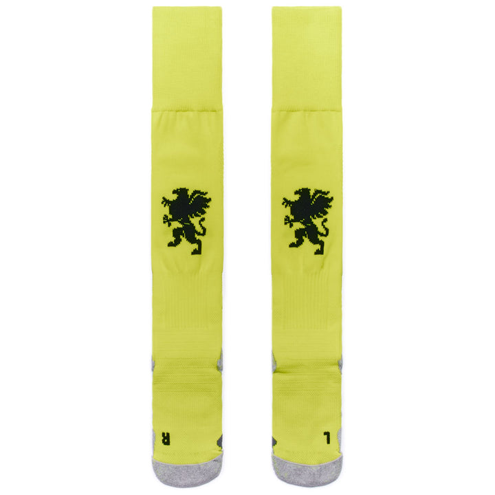 Socks Man KOMBAT SPARK PRO 1PACK GENOA Knee High Sock NEON YELLOW Dressed Front (jpg Rgb)	