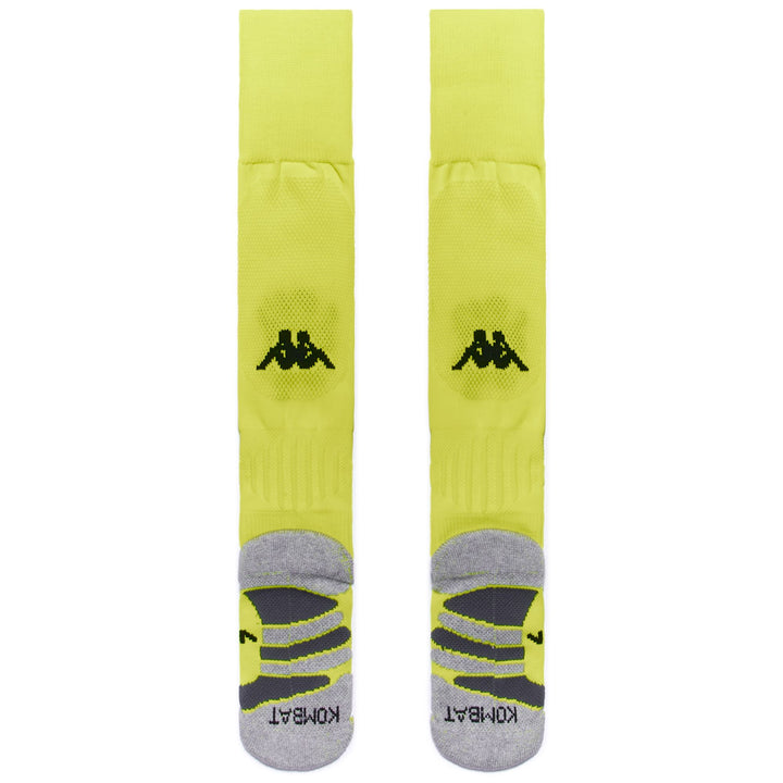 Socks Man KOMBAT SPARK PRO 1PACK GENOA Knee High Sock NEON YELLOW Dressed Side (jpg Rgb)		