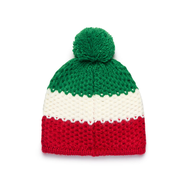 Headwear Unisex FLOCK G ITA Hat GREEN FERN-WHITE-RED Dressed Front (jpg Rgb)	