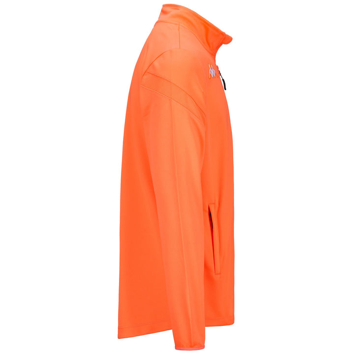 Fleece Man KAPPA4FOOTBALL DOLVIO Jacket ORANGE FLAME Dressed Front (jpg Rgb)	