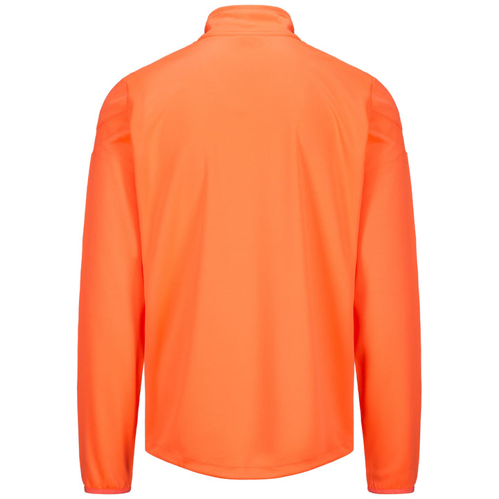 Fleece Man KAPPA4FOOTBALL DOLVIO Jacket ORANGE FLAME Dressed Side (jpg Rgb)		