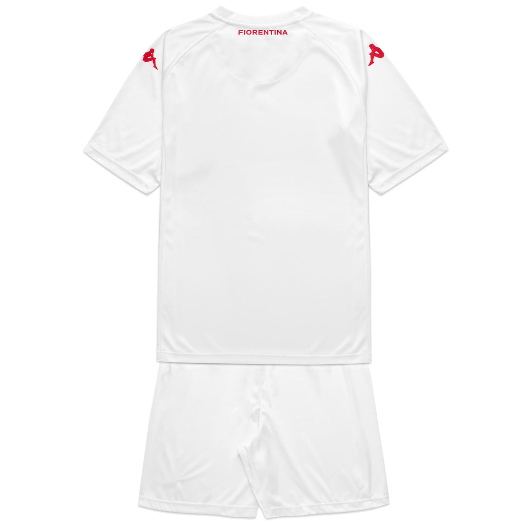 SETS Boy KOMBAT KIT 2025 FIORENTINA SHORT/ T-SHIRT WHITE Dressed Front (jpg Rgb)	