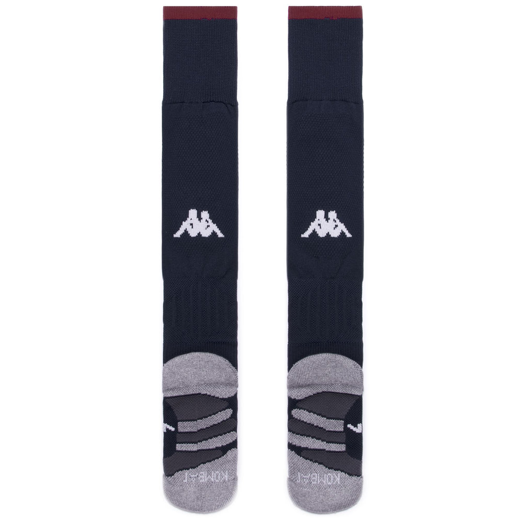 Socks Man KOMBAT SPARK PRO 1PACK GENOA Knee High Sock BLUE DK-RED DK DAHLIA Dressed Side (jpg Rgb)		