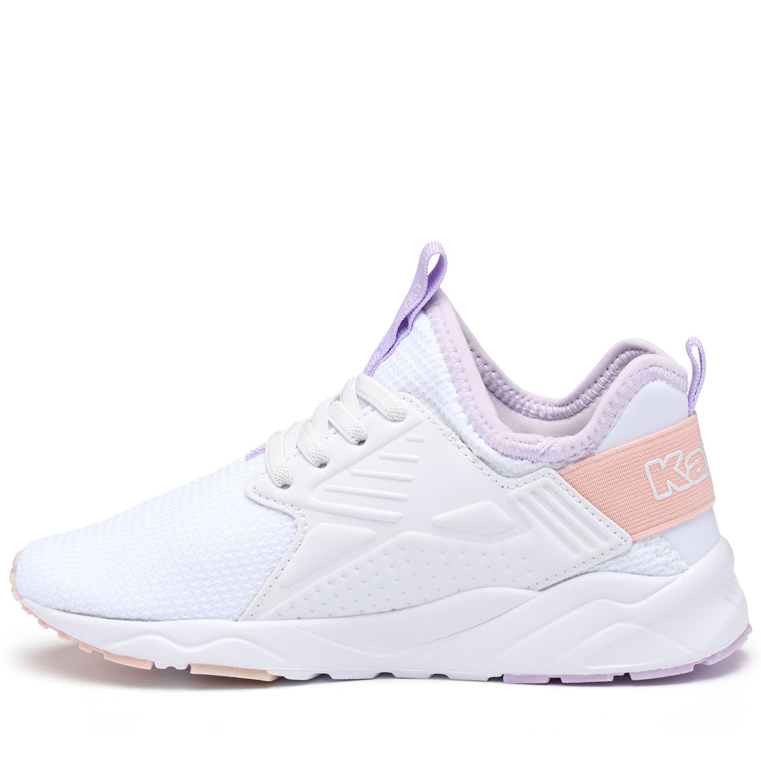 Sneakers Kid unisex LOGO SANPUERTO EL KID Low Cut WHITE-VIOLET LT-PINK LT Dressed Side (jpg Rgb)		