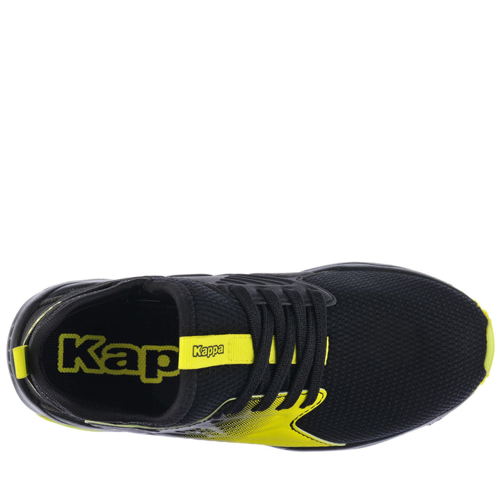 Sneakers Kid unisex LOGO SANPUERTO EL KID Low Cut BLACK-YELLOW NEON Dressed Back (jpg Rgb)		