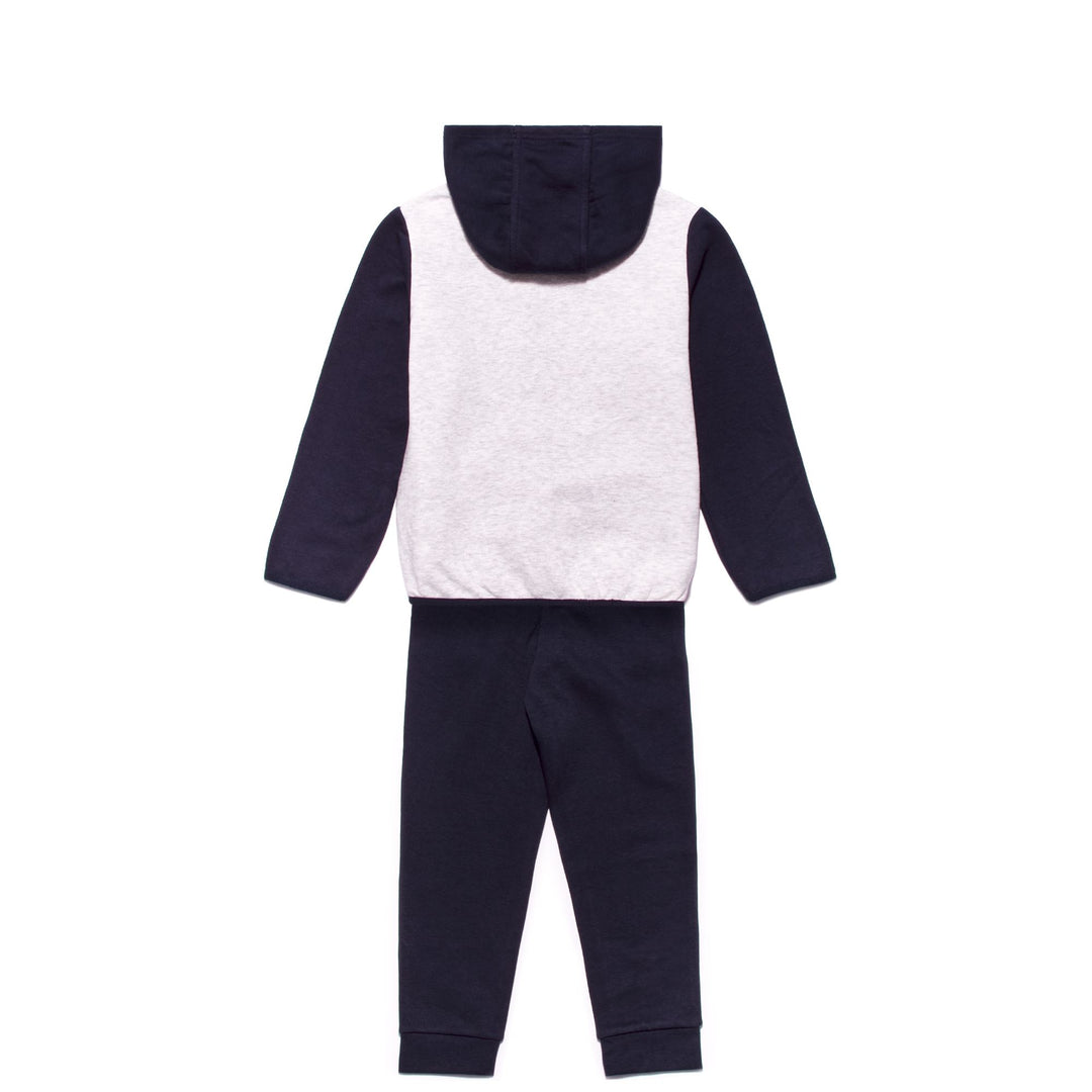 Sport Suits Boy LOGO BENNO KID TRACKSUIT BLUE DK-NATURAL GREY MEL Dressed Front (jpg Rgb)	