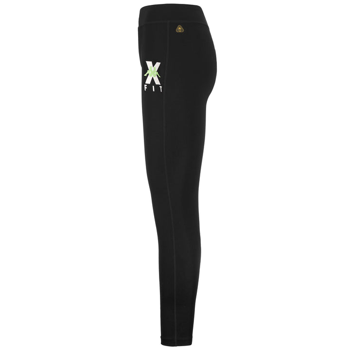 Pants Woman KOMBAT WKT EQUILA Sport Trousers BLACK - GREEN PARADISE Dressed Front (jpg Rgb)	