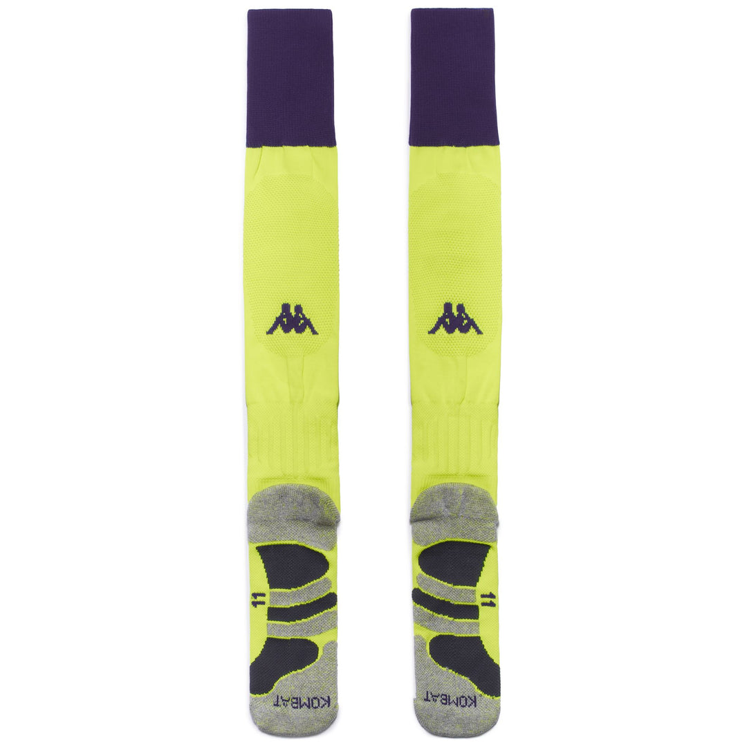 Socks Man KOMBAT SPARK PRO VALLADOLID 1PACK Knee High Sock NEON YELLOW - VIOLET PURPLE Dressed Side (jpg Rgb)		