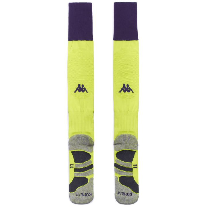 Socks Man KOMBAT SPARK PRO VALLADOLID 1PACK Knee High Sock NEON YELLOW - VIOLET PURPLE Dressed Side (jpg Rgb)		