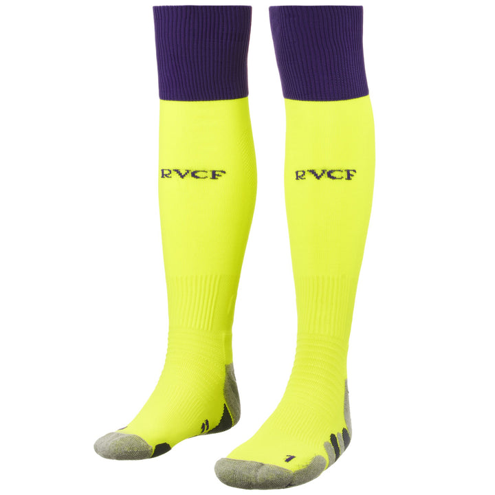 Socks Man KOMBAT SPARK PRO VALLADOLID 1PACK Knee High Sock NEON YELLOW - VIOLET PURPLE Photo (jpg Rgb)			