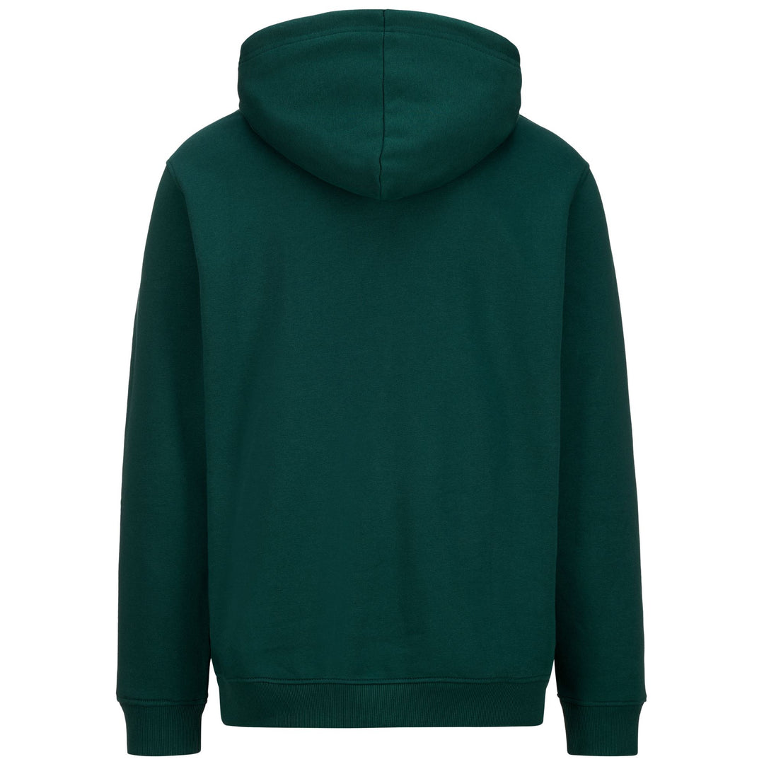 Fleece Man AUTHENTIC SHALA Jumper GREEN DK-WHITE MILK Dressed Side (jpg Rgb)		