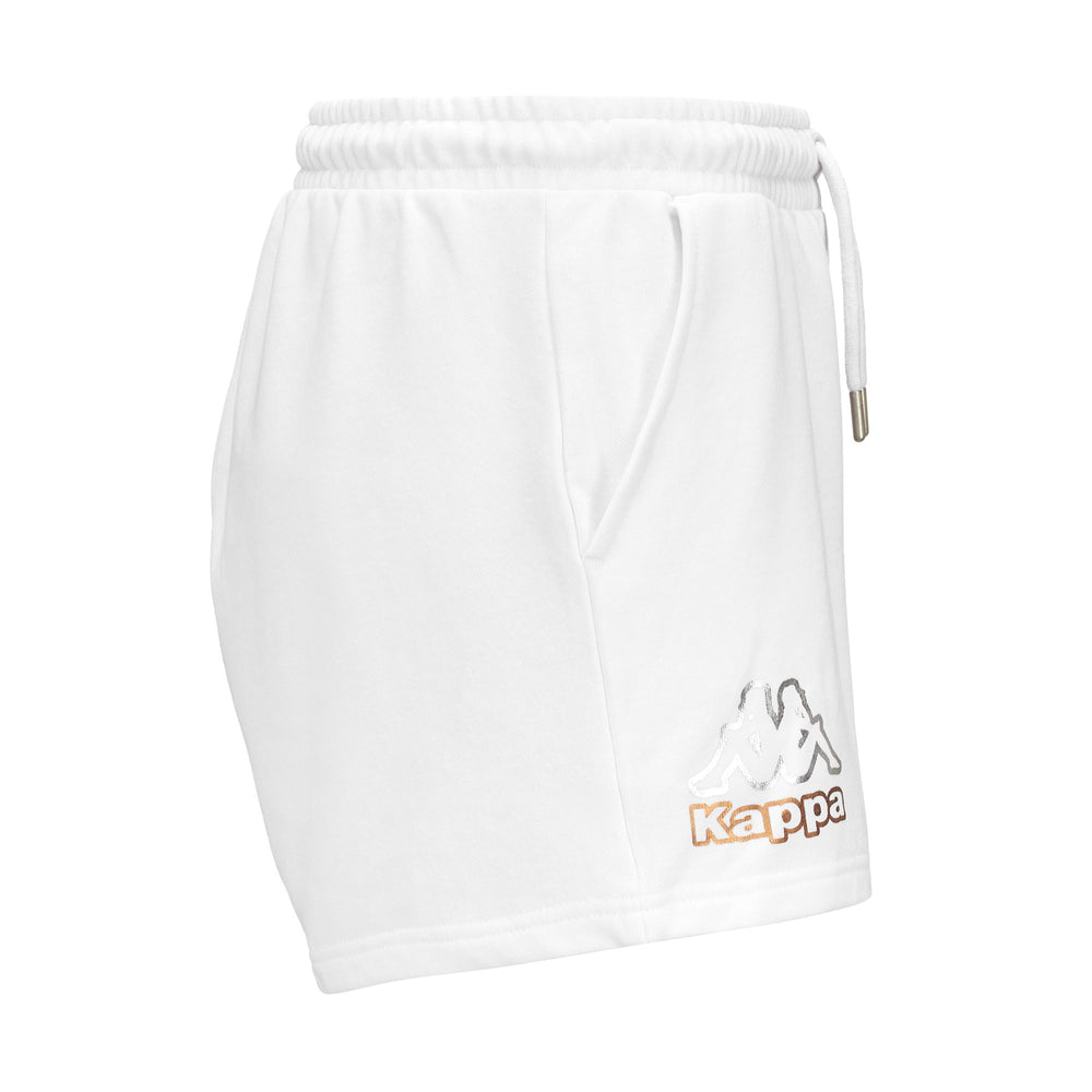 Shorts Woman LOGO FELLINA Sport Shorts WHITE Dressed Front (jpg Rgb)	